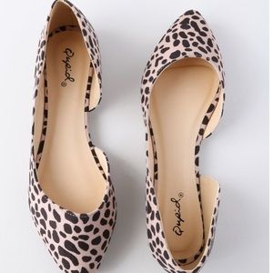 Zoey Suede Nude Leopard Print Flat